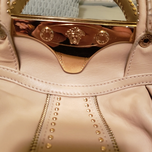 VERSACE Leather Studded Handle Bag - Picture 5 of 12